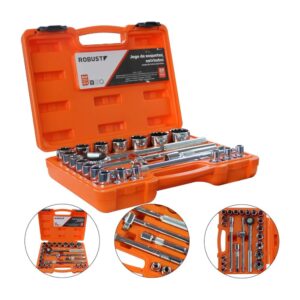 Jogo Soquete Estriado 8 A 32mm 1/2 Catraca Robust