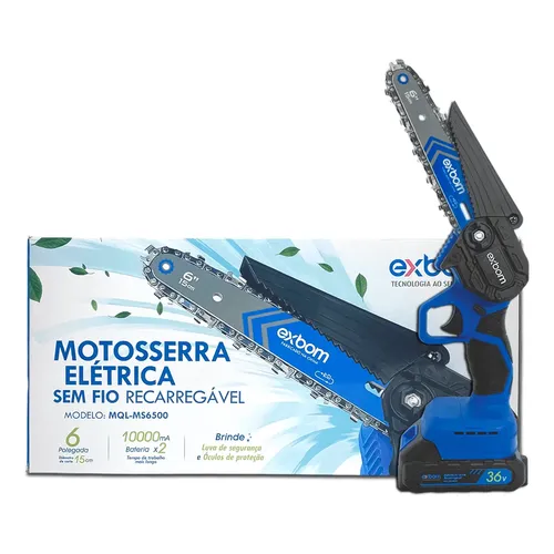 Motosserra Portátil 36V Corte Preciso Potencia 1200W + Acessórios