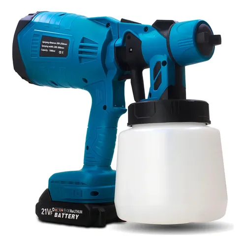Pulverizadora Eletrica De Pintura Sem Fio 200w 1000ml Portátil 2 Baterias Profissional