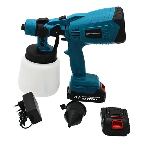 Pulverizadora Eletrica De Pintura Sem Fio 200w 1000ml Portátil 2 Baterias Profissional